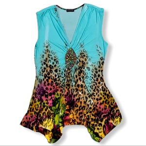 NWOT Bright Animal Print Top by Venus
